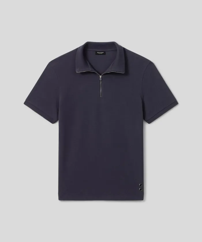 Ron Dorff Cotton Piqu Polo W Piping Lava Grey Men Polo Shirts