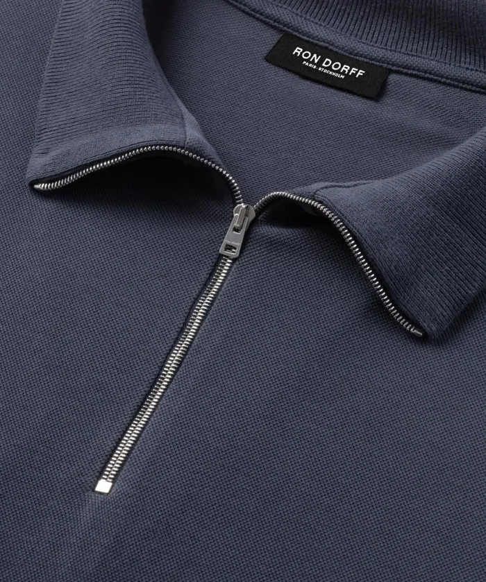 Ron Dorff Cotton Piqu Polo W Piping Lava Grey Men Polo Shirts