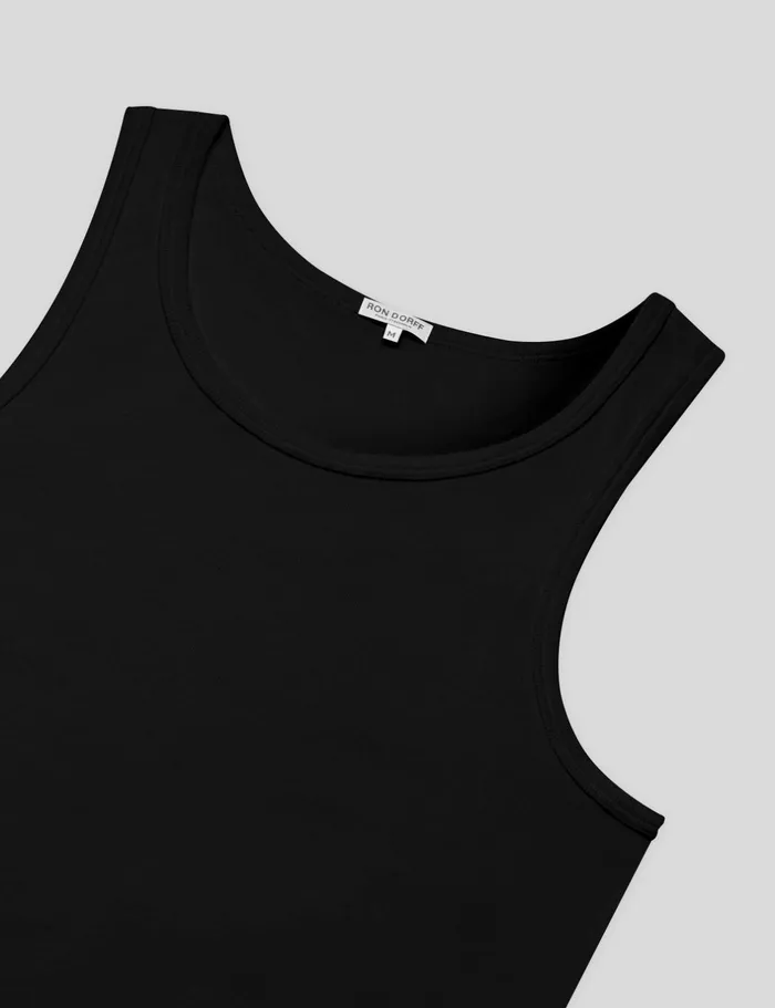 Ron Dorff Ribbed Tank Top Black Men Tank Tops