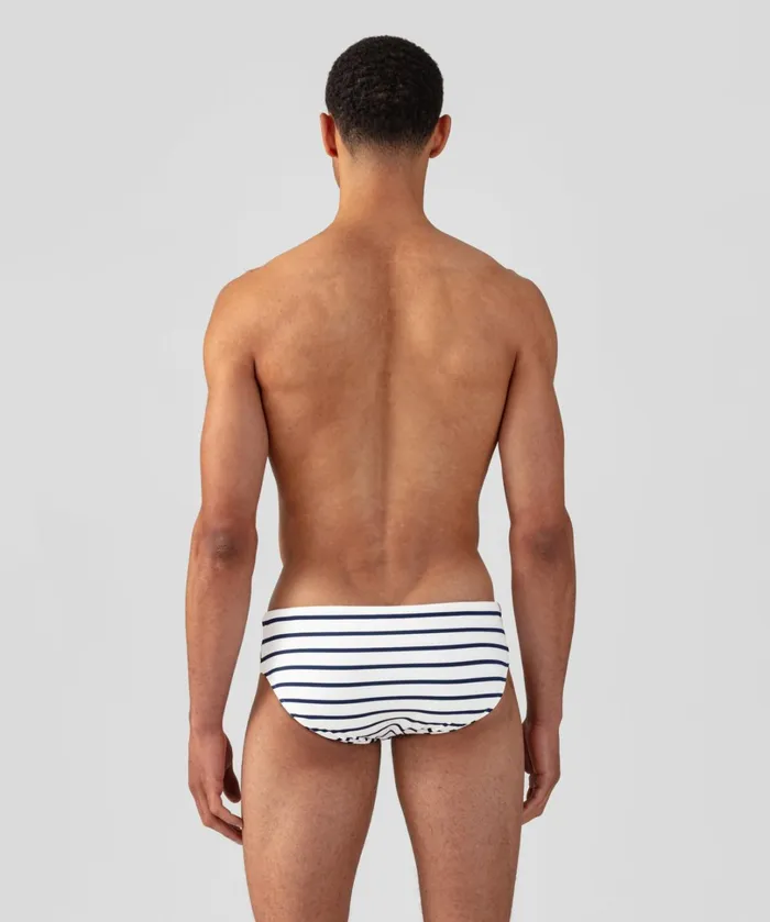Ron Dorff Swim Briefs Irregular Stripes WhiteNavy Men Swim Briefs