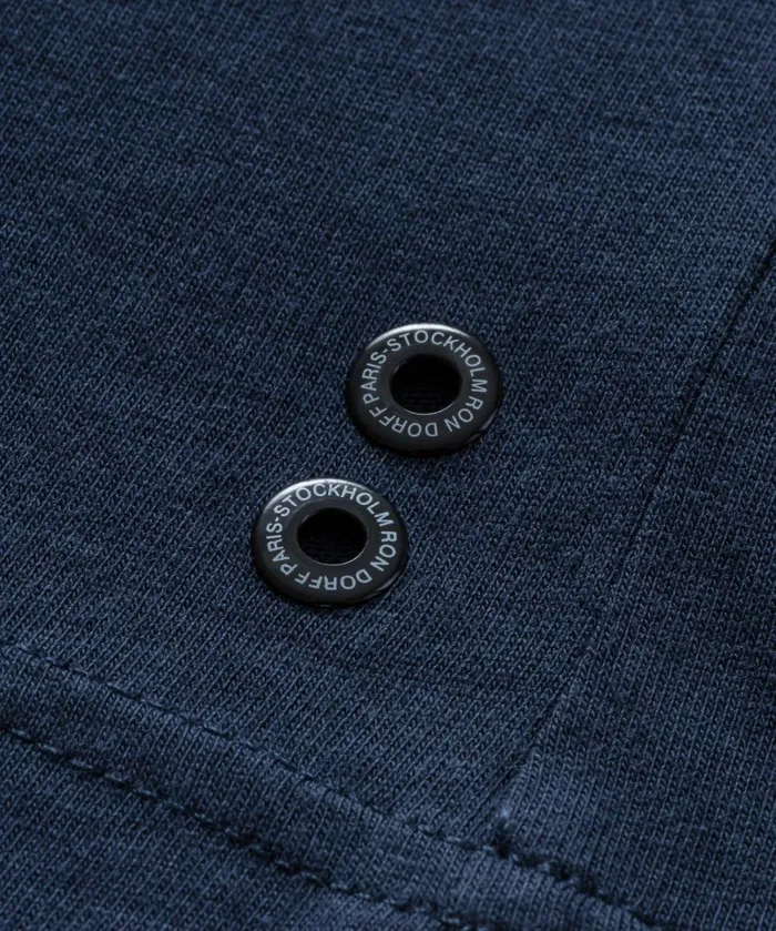 Ron Dorff V Neck TShirt Eyelet Edition Navy Men TShirts