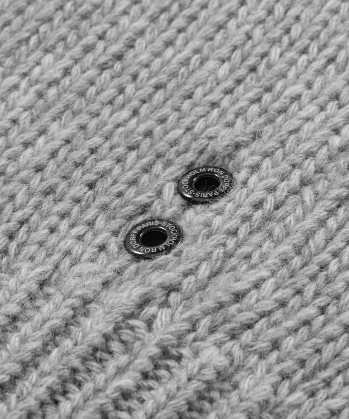 Ron Dorff Wool Cashmere Sweater W Nordic Pattern Grey Melange Men Cashmere and Knitwear Tops