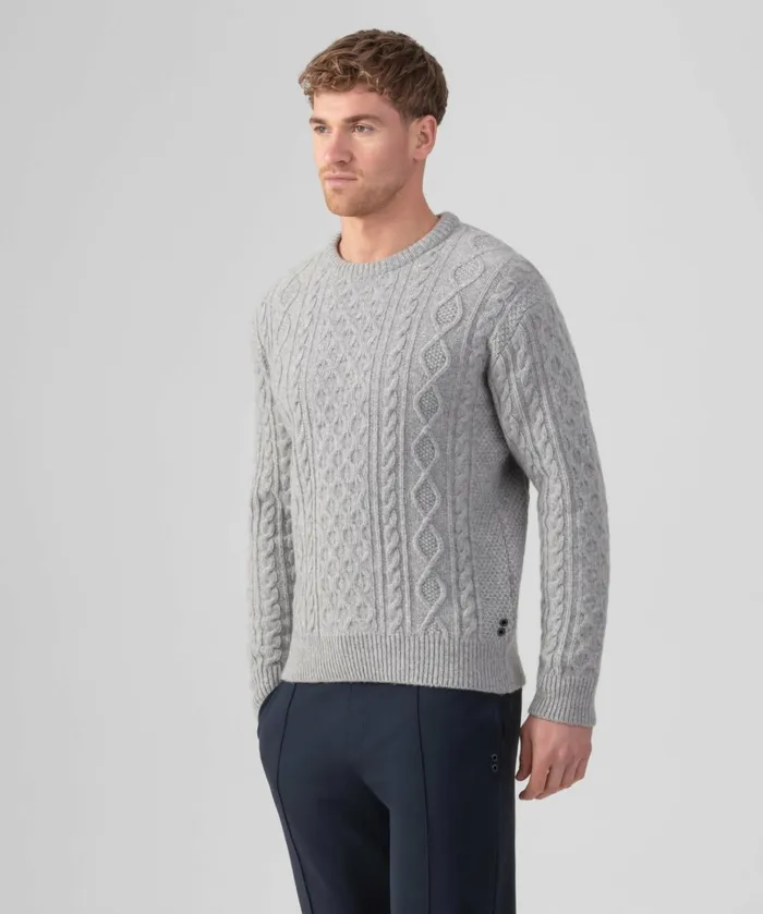 Ron Dorff Wool Cashmere Telemark Sweater Grey Melange Men Cashmere and Knitwear Tops