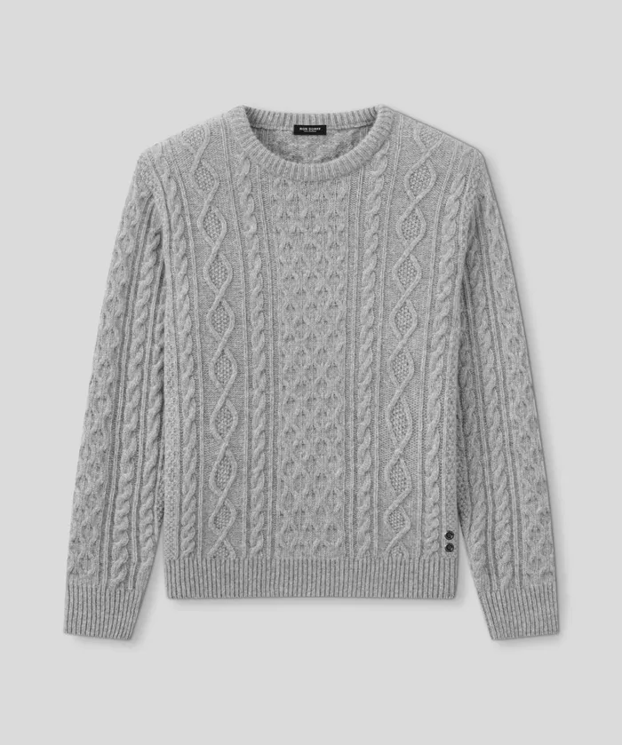 Ron Dorff Wool Cashmere Telemark Sweater Grey Melange Men Cashmere and Knitwear Tops