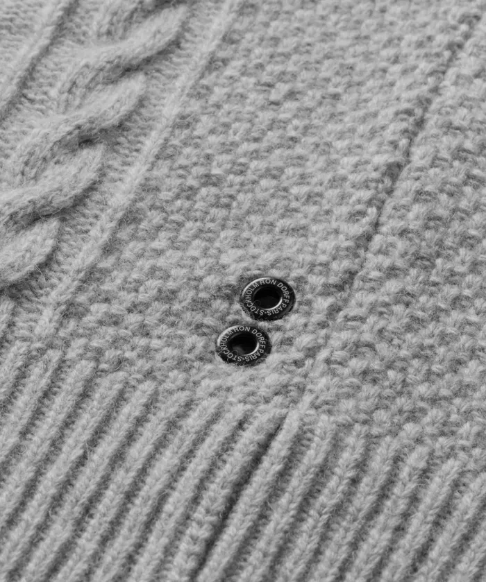 Ron Dorff Wool Cashmere Telemark Sweater Grey Melange Men Cashmere and Knitwear Tops