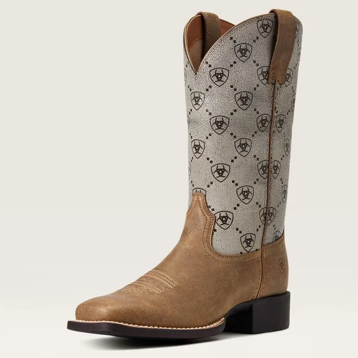 Round Up Wide Square Toe Western Boot Brown Bomber Women Ariat Western Boots