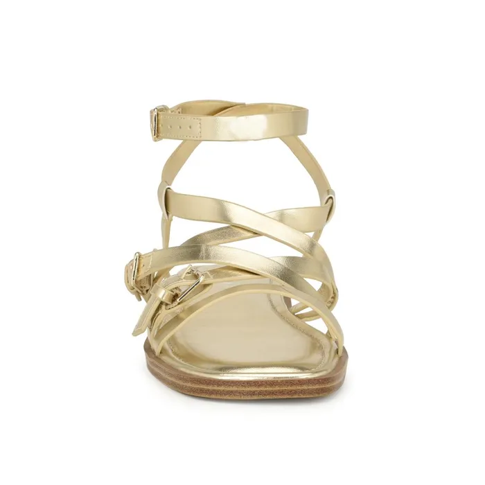 Rulen Flat Strappy Sandals Platino Women Nine West Sandals Rulen Flat Strappy Sandals Platino Women Nine West Sandals