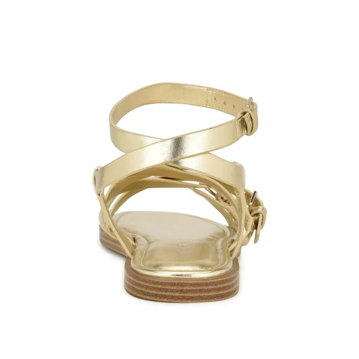 Rulen Flat Strappy Sandals Platino Women Nine West Sandals Rulen Flat Strappy Sandals Platino Women Nine West Sandals