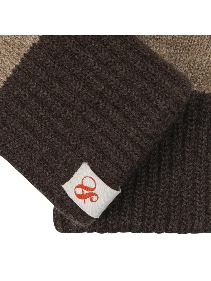SandS COLOR BLOCK KNIT GLOVE Dark Brown Women Scotch and Soda Hats Scarves and Gloves