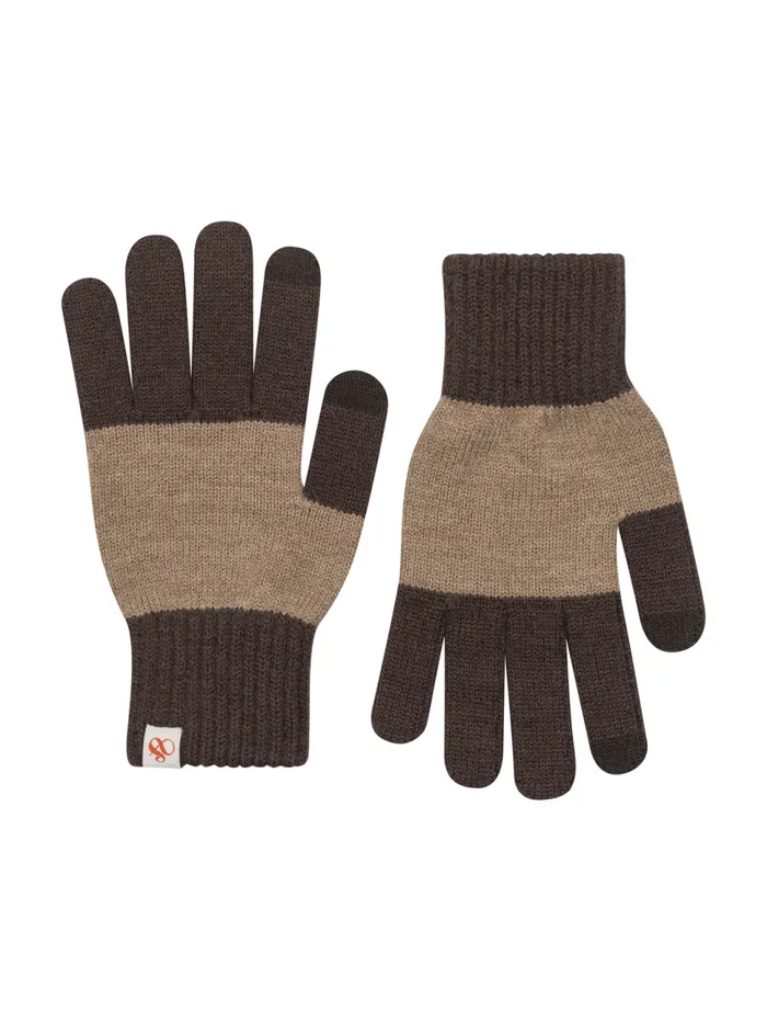 SandS COLOR BLOCK KNIT GLOVE Dark Brown Women Scotch and Soda Hats Scarves and Gloves SandS COLOR BLOCK KNIT GLOVE Dark Brown Women Scotch and Soda Hats Scarves and Gloves