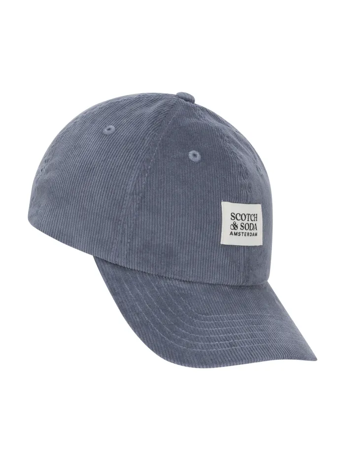 SandS CORDUROY ADJUSTABLE CAP Medium Blue Men Scotch and Soda Hats Scarves and Gloves