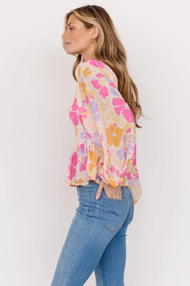 Sally Smocked Top Pink Multi Women Baltic Born Blouses Shirts Sally Smocked Top Pink Multi Women Baltic Born Blouses Shirts