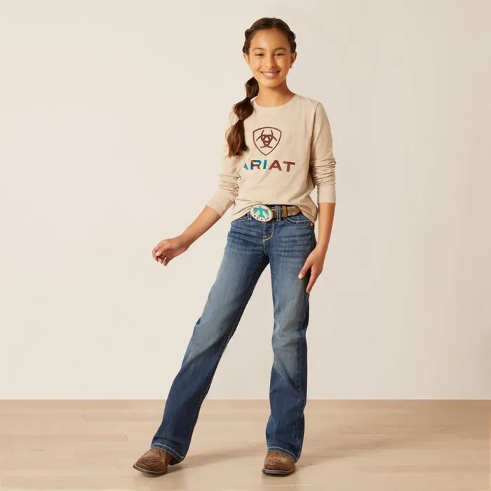 Serape Shield Shirt Oatmeal Heather Kids Ariat TShirts and Polos Serape Shield Shirt Oatmeal Heather Kids Ariat TShirts and Polos