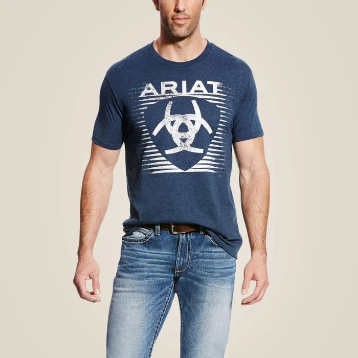 Shade Tee TShirt Navy Heather Men Ariat TShirts and Polos