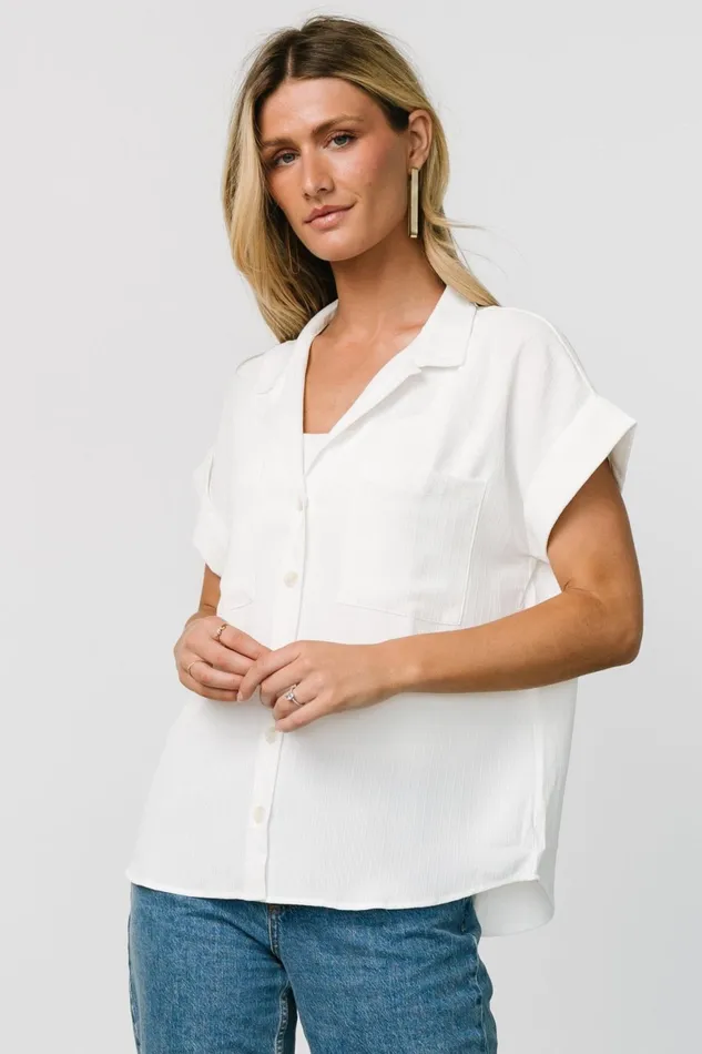 Shaylee Button Up Top Off White Women Baltic Born Blouses Shirts