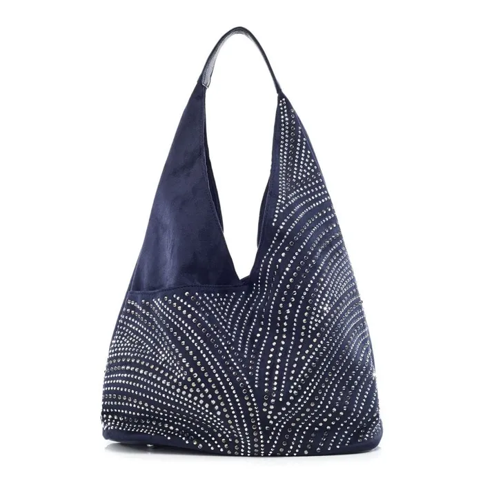 Shoulder Bags Women Moda In Pelle Glamslouchbag Navy Alcantara