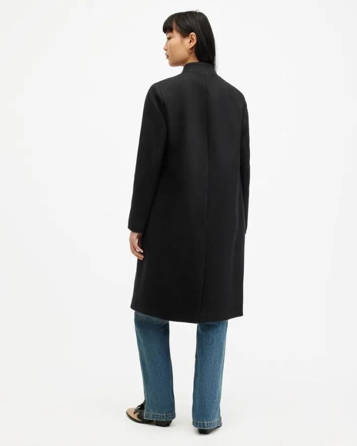 Sidney Wool Cashmere Blend Tailored Coat Black Women AllSaints Jackets and Coats Sidney Wool Cashmere Blend Tailored Coat Black Women AllSaints Jackets and Coats