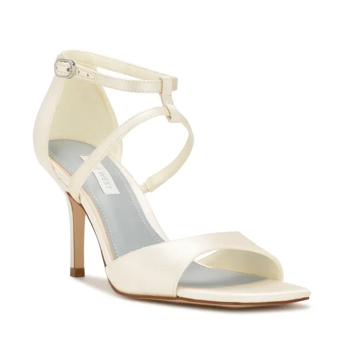 Sighs Heeled Sandals Silver Shimmer Women Nine West Dress Sighs Heeled Sandals Silver Shimmer Women Nine West Dress