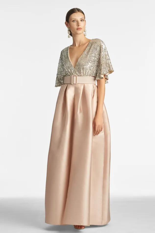Simone Gown 8211 Silver Peony Women Sachin and Babi Covered