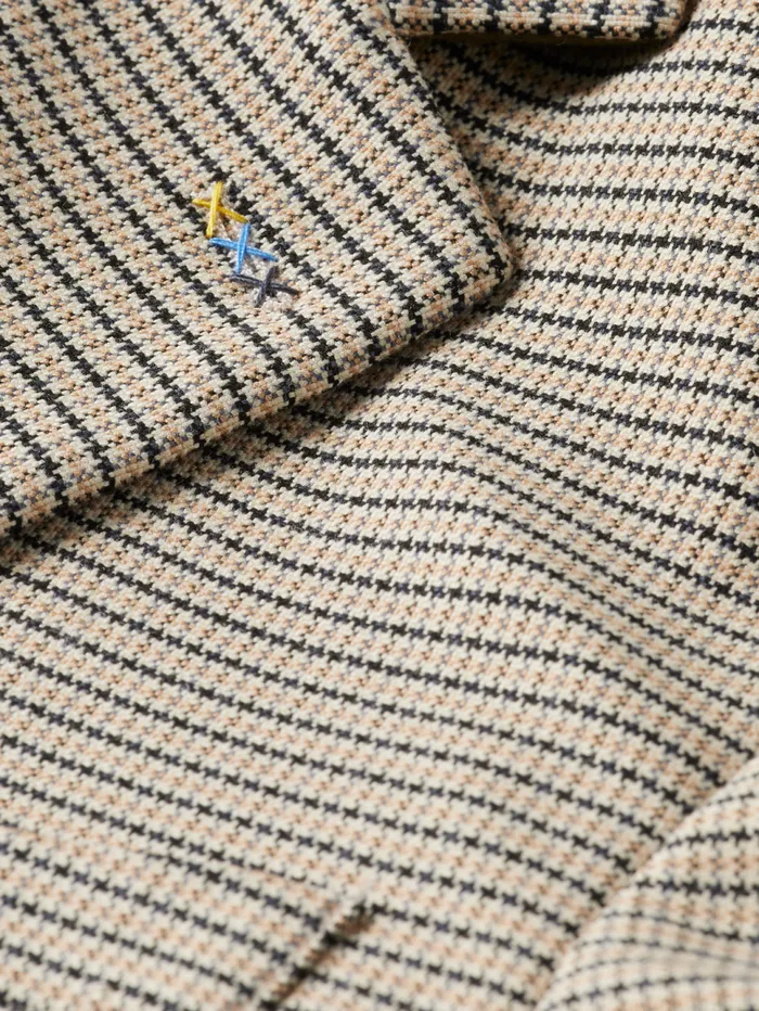 Single Breasted Yarndyed Blazer Antra Offwhite Mini Check Men Scotch and Soda Blazers and Waistcoats Single Breasted Yarndyed Blazer Antra Offwhite Mini Check Men Scotch and Soda Blazers and Waistcoats