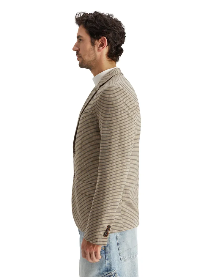 Single Breasted Yarndyed Blazer Antra Offwhite Mini Check Men Scotch and Soda Blazers and Waistcoats Single Breasted Yarndyed Blazer Antra Offwhite Mini Check Men Scotch and Soda Blazers and Waistcoats
