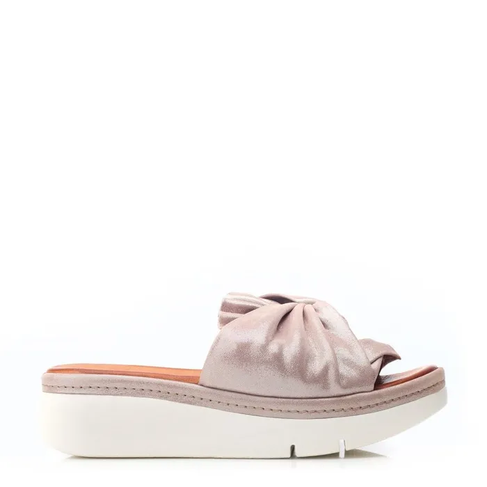 Slider Sandals Women Moda In Pelle Ollin Rose Gold Leather