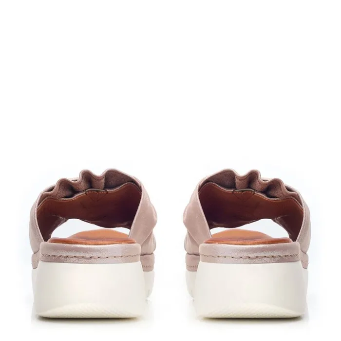 Slider Sandals Women Moda In Pelle Ollin Rose Gold Leather