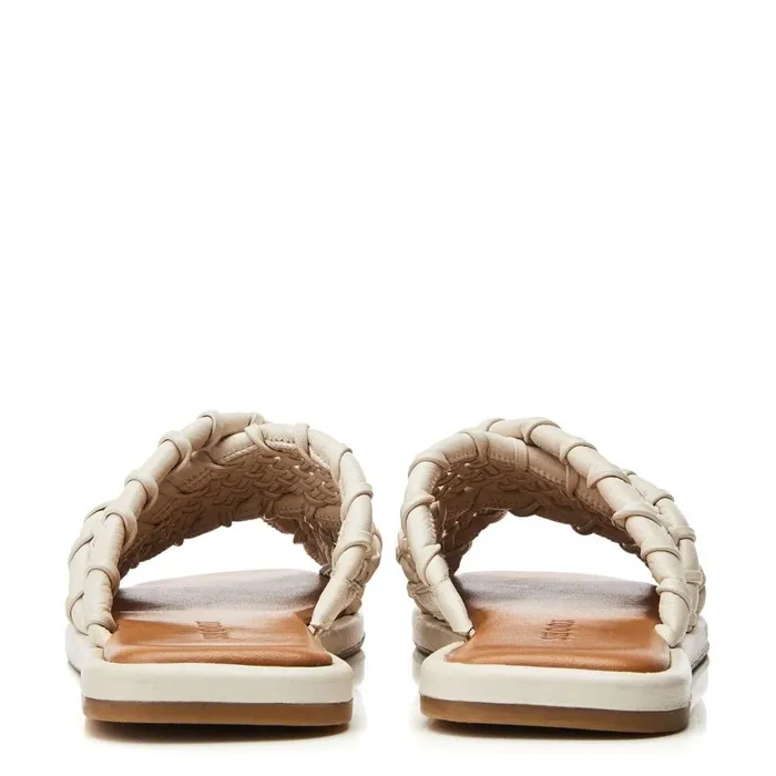 Slider Sandals Women Moda In Pelle Shoon Sh Scope Off White Leather