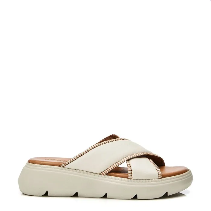 Slider Sandals Women Moda In Pelle Shoon Sh Sektor Ivory Leather