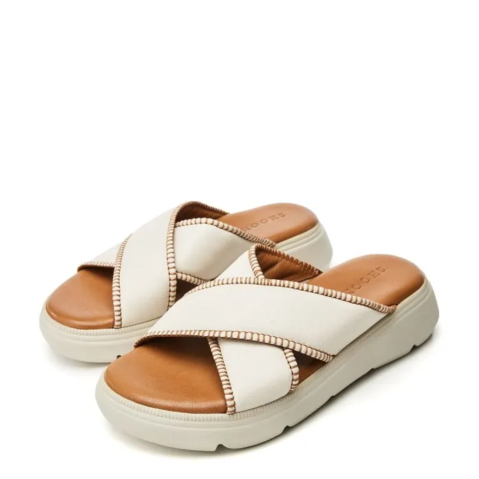 Slider Sandals Women Moda In Pelle Shoon Sh Sektor Ivory Leather