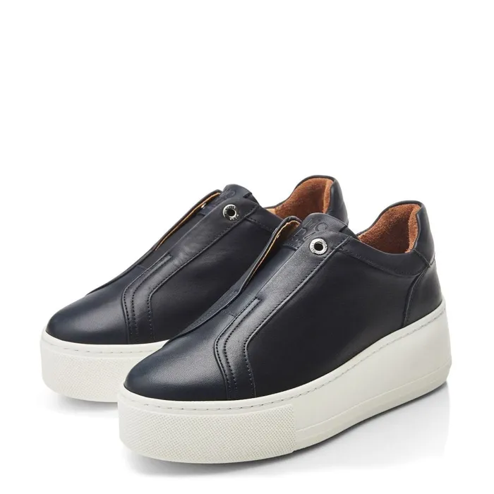 SlipOn Trainers Women Moda In Pelle Auben Navy Leather