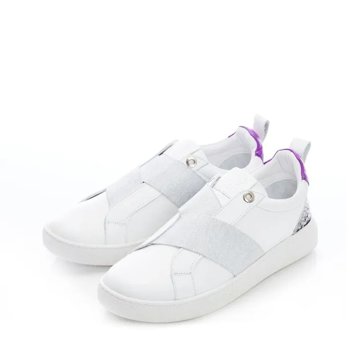 SlipOn Trainers Women Moda In Pelle Brayla White Leather