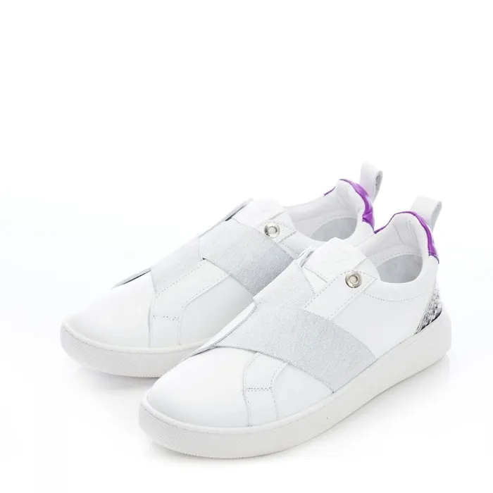 SlipOn Trainers Women Moda In Pelle Brayla White Leather