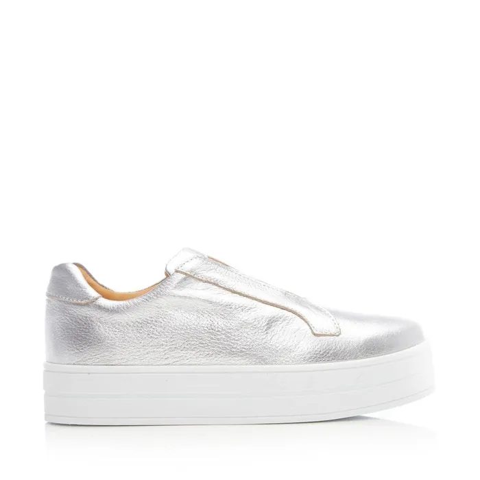 SlipOn Trainers Women Moda In Pelle Bsoleful BBath Silver Leather
