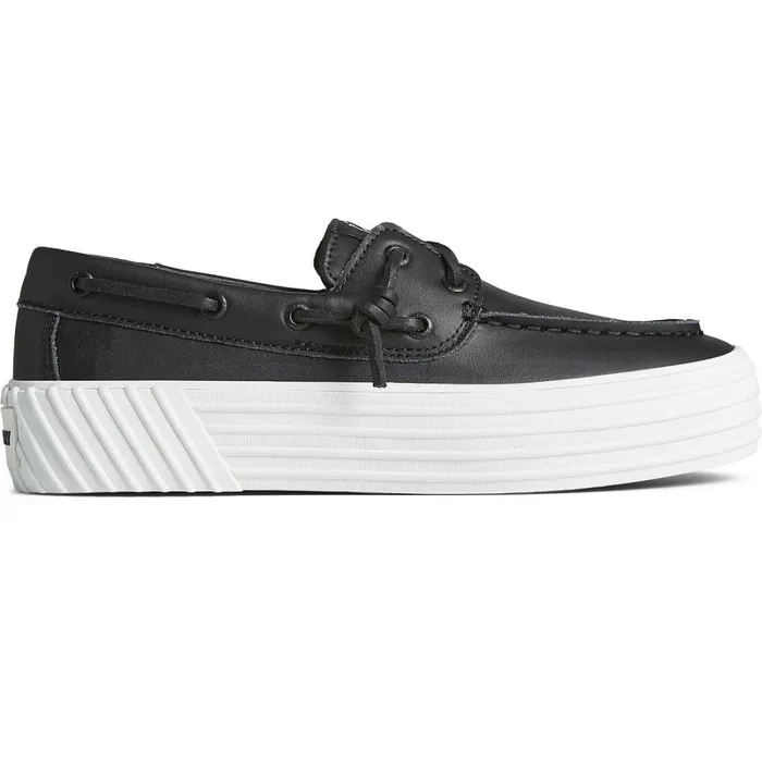 Sneakers Women Sperry Bahama 20 Leather Platform Sneaker Black