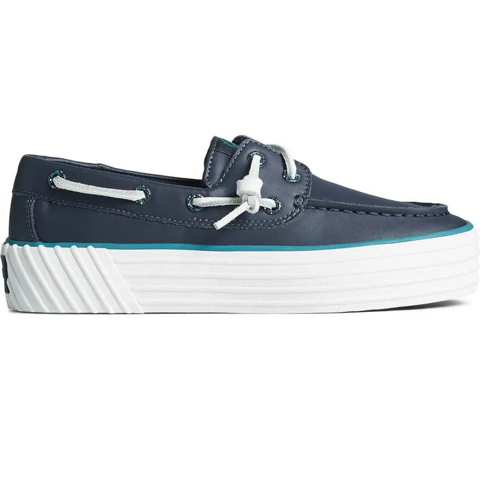 Sneakers Women Sperry Bahama 20 Leather Platform Sneaker Navy