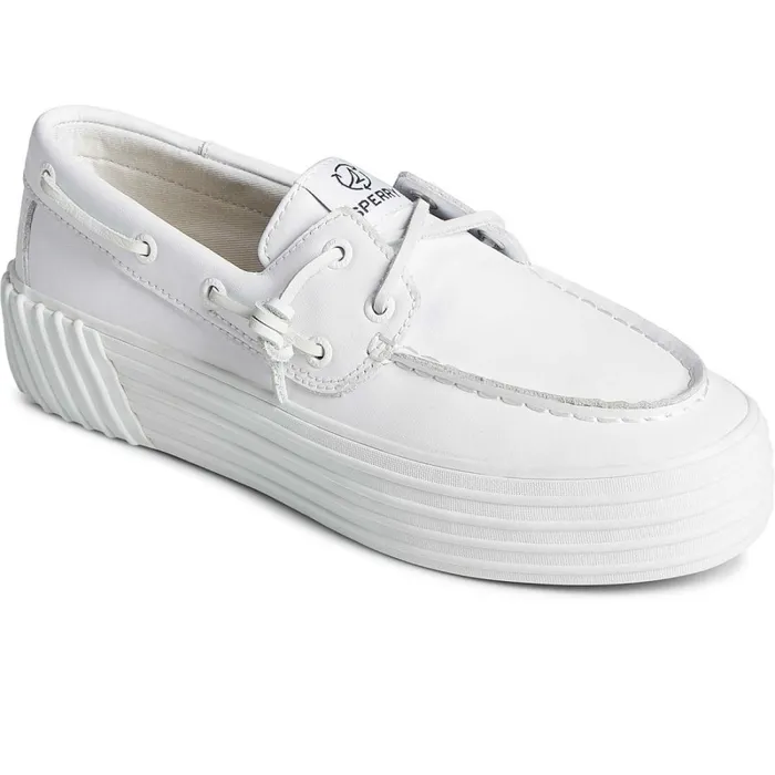 Sneakers Women Sperry Bahama 20 Leather Platform Sneaker White Sneakers Women Sperry Bahama 20 Leather Platform Sneaker White