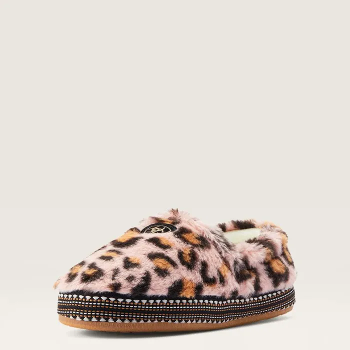 Snuggle Fuzzy Pink Leopard Print Women Ariat Slippers