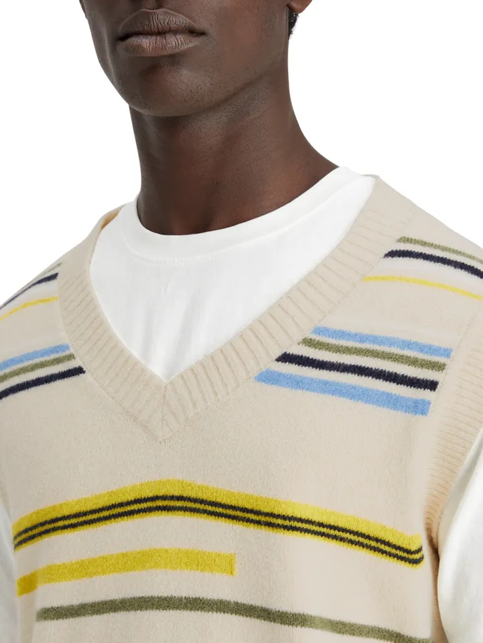 Soft Knit Vest Parchment Men Scotch and Soda Knitwear