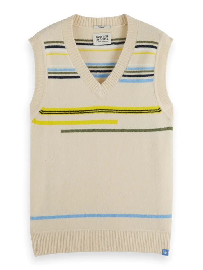 Soft Knit Vest Parchment Men Scotch and Soda Knitwear