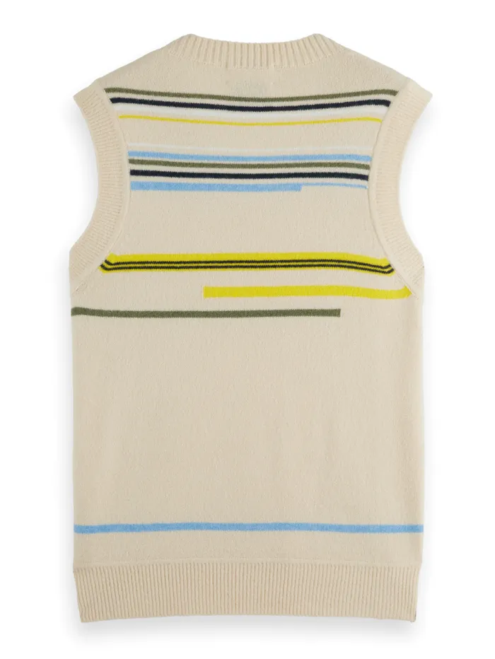 Soft Knit Vest Parchment Men Scotch and Soda Knitwear