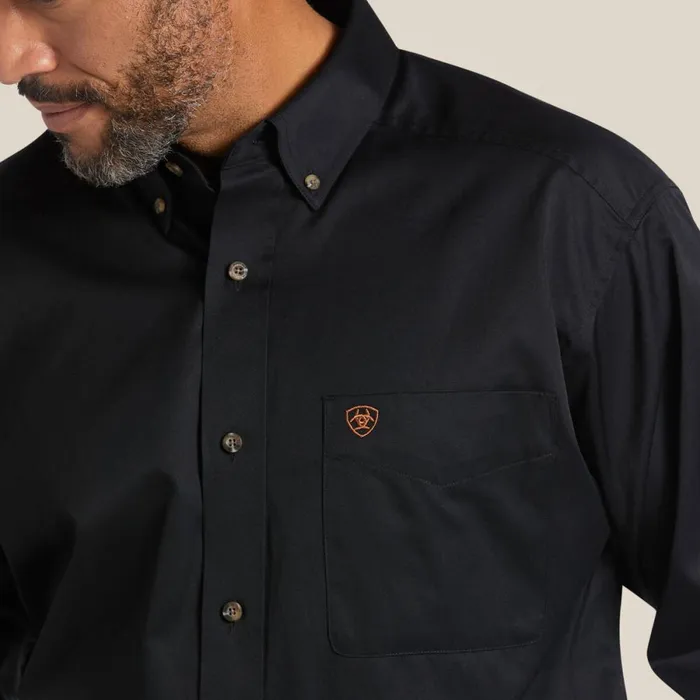 Solid Twill Classic Fit Shirt Black Men Ariat Button Down Shirts Solid Twill Classic Fit Shirt Black Men Ariat Button Down Shirts