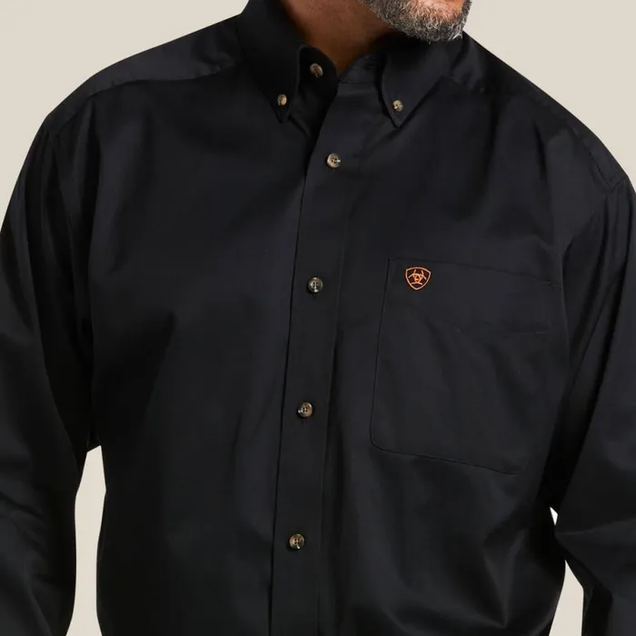 Solid Twill Classic Fit Shirt Black Men Ariat Button Down Shirts Solid Twill Classic Fit Shirt Black Men Ariat Button Down Shirts