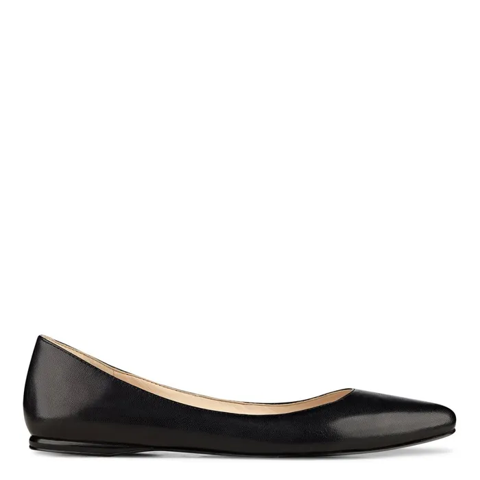 Speakup Almond Toe Flats Black Patent Women Nine West Loafers and Tailored Flats