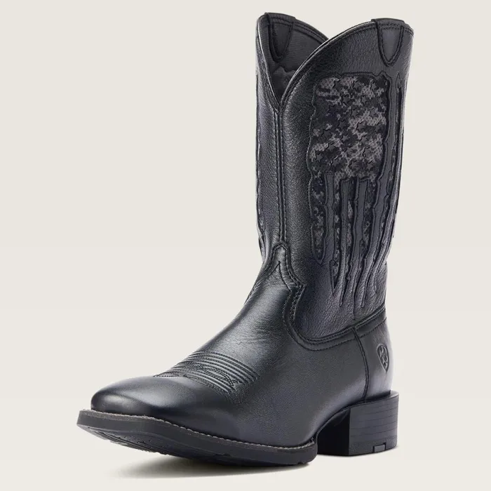 Sport My Country VentTEK Western Boot Black Deertan Men Ariat Western Boots