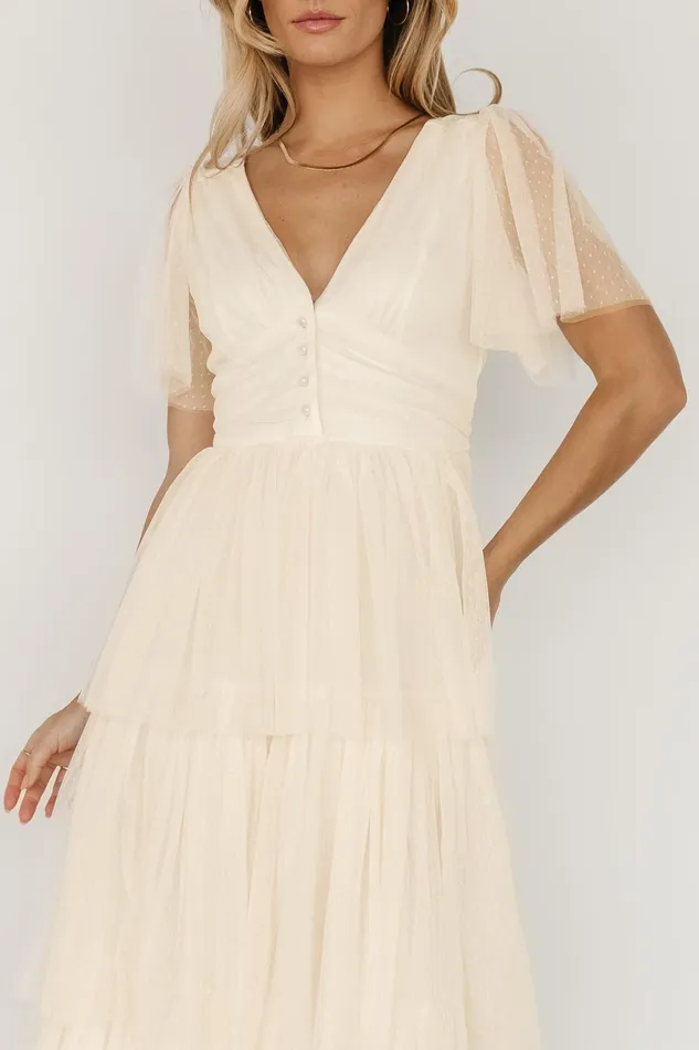 Starlet Tiered Maxi Dress Cream Women Baltic Born Bridal Starlet Tiered Maxi Dress Cream Women Baltic Born Bridal