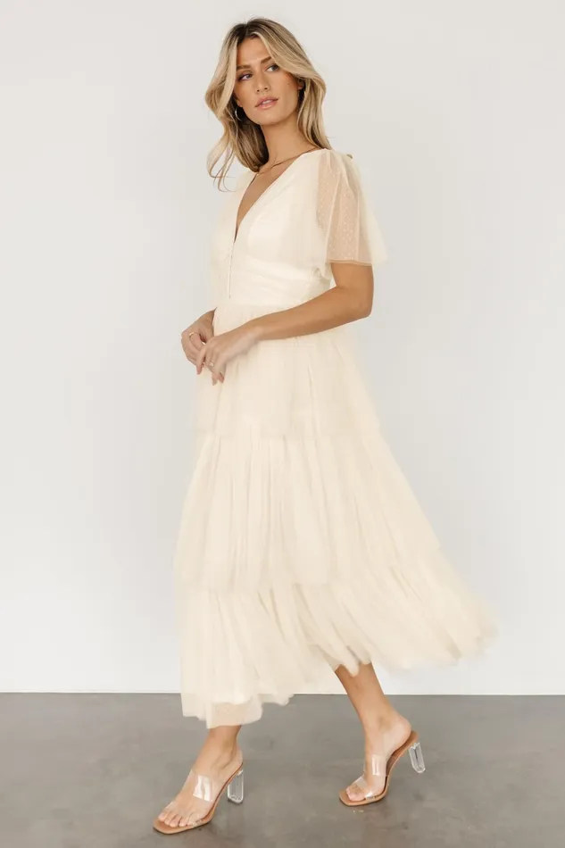 Starlet Tiered Maxi Dress Cream Women Baltic Born Bridal Starlet Tiered Maxi Dress Cream Women Baltic Born Bridal
