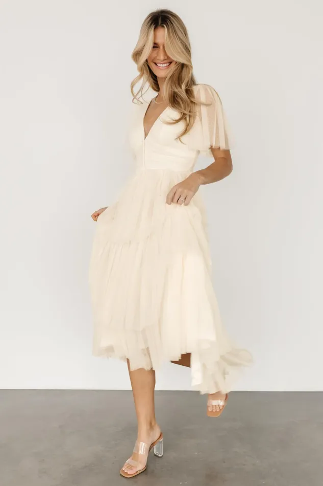 Starlet Tiered Maxi Dress Cream Women Baltic Born Bridal Starlet Tiered Maxi Dress Cream Women Baltic Born Bridal