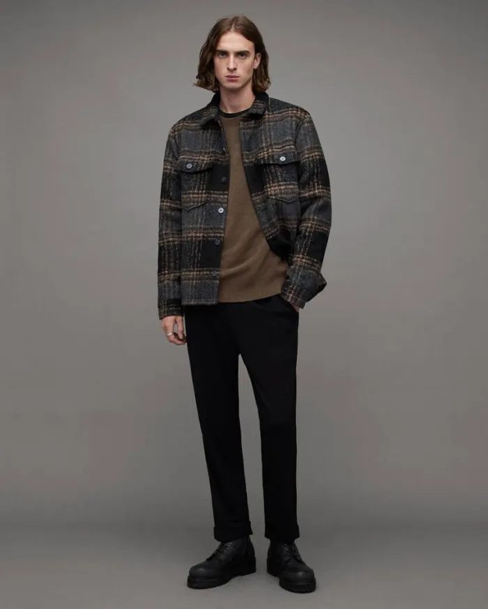 Statten Ramskull Crew Neck Sweater Ash Khaki Green Men AllSaints Sweatshirts and Hoodies Statten Ramskull Crew Neck Sweater Ash Khaki Green Men AllSaints Sweatshirts and Hoodies