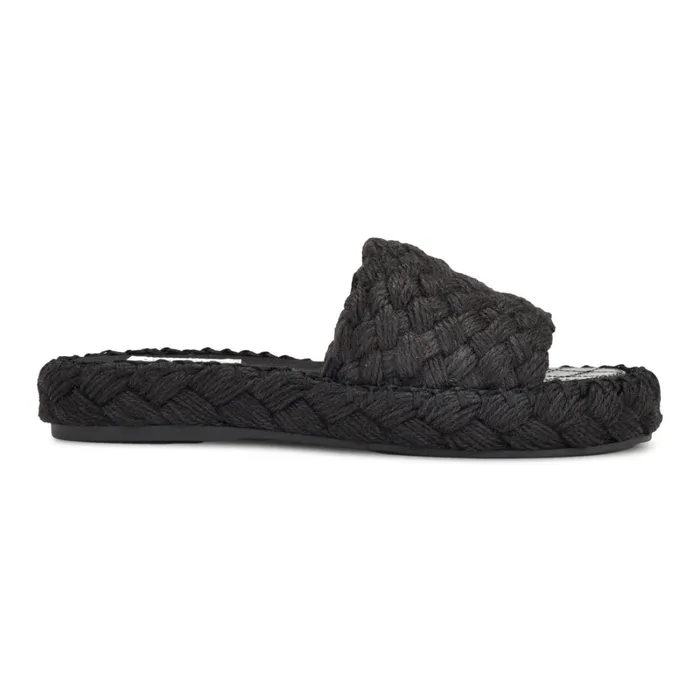 Stef Woven Slide Sandals Black Women Nine West Casual